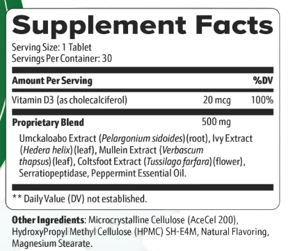 LungExpand Pro Supplement Facts