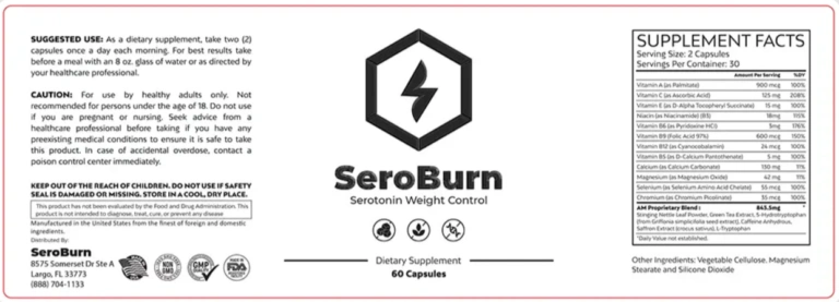 SeroBurn Supplement Facts