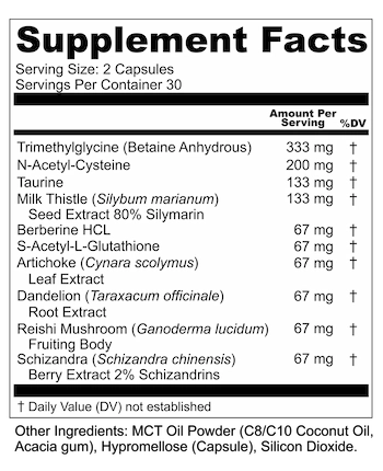 UpWellness Ultra Liver Supplement facts